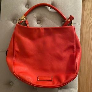 Marc by Marc Jacobs Leather Hobo Shoulder and Cross Body Handbag Orange Red
